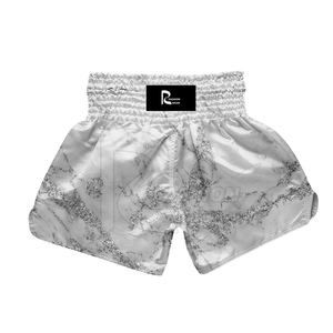 Pantalones cortos blancos con estampado para boxeo, Shorts tailandeses con Logo personalizado Mma, Muay Thai, venta al por mayor - Product Image 1