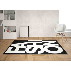 Tapis de mode noir et blanc : Décoration moderne imprimée en 3D, tapis doux non tissé - Product Image 5