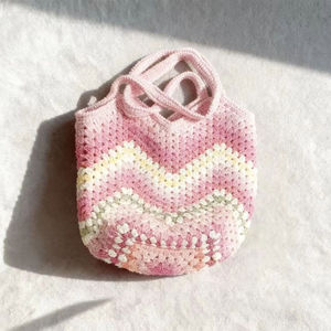 Handmade Embroidery Solid Color Cotton Portable Large Capacity <b>Boho</b> Crochet Granny Square Tote <b>Bags</b> for Women Open Closure Type - Product Image 5
