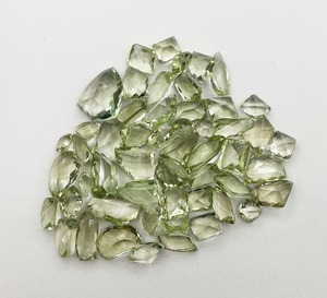 Pierre précieuse en améthyste verte naturelle, taille coussin facetté, pierre en vrac pour la fabrication de bijoux, 5-8 carats, taille fantaisie cirée/entoilée CT - Product Image 5
