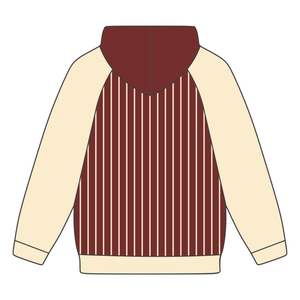 DST Delta Maroon Body Neutral Raglan Pinstripes Sudadera con capucha Mezcla de algodón Hermandad de mujeres griega Ropa HBCU Soror Sudadera con capucha Ropa - Product Image 3