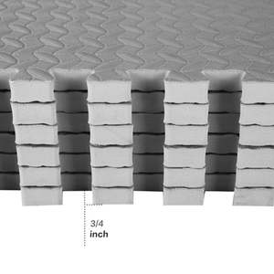 BalanceFrom Tappetino Fitness Grigio da 96 Piedi Quadrati, Confezione da 2 - Tappetino Portatile in Schiuma EVA/NBR Intrecciabile per Allenamento/Yoga - Product Image 4