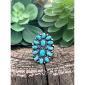 Conjunto de Joyería Fina Sheila Tso, Anillo de Plata de Ley con Turquesa en Talla 10 - Product Image 1