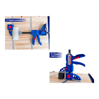 Pince de serrage micro pivotante 360° 5-en-1 / Écarteur / Rail en T / MFT / Étau / Parallèle, utilisation à une main, pour assemblage de menuiserie DIY, en acier à haute teneur en carbone