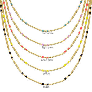 Collier chaîne en émail rose 925 bijoux en argent Sterling femmes à la mode turc fait à la main en gros bijoux fins - Product Image 4