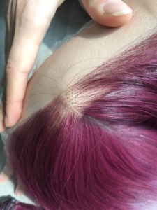 Peluca de Cabello Humano Virgen Vietnamita de un Solo Donante, Liso, Color Borgoña Oscuro, con Frente de Encaje Transparente HD - Product Image 6