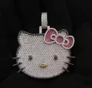 Hello Kitty Bling ตุ้มห้อยน่ารักสำหรับผู้หญิงเงินสเตอร์ลิงจี้เครื่องประดับสวยงามและของขวัญที่มีเสน่ห์สำหรับเธอ - Product Image 1