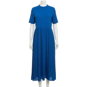 Robe décontractée plissée en crêpe de coton tissu doux et respirant tenue de mode d'été légère et confortable pour les femmes tenue quotidienne - Product Image 1
