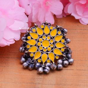 Nueva llegada hecho a mano piedra trabajo redondo moda anillo ajustable tradicional Boho anillo pequeño Ghungroo trabajo diseñador anillo desgaste - Product Image 1