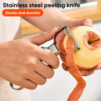 Handmatige U-vormige, zware, ergonomische, draaibare mesjes van roestvrij staal, multifunctionele fruit- en aardappelsnijder voor de keuken