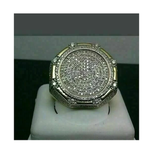 แหวนเพชรโมอิสแท้วงแหวนชุบทอง14K สีเหลือง4-Ct - Product Image 1