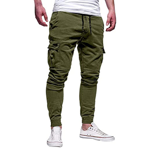 Pantalon de travail décontracté 100% coton personnalisé pour hommes coupe ample pantalon d'épissage droit pour hommes coupe ajustée séchage rapide taille haute décontracté - Product Image 3