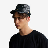 Carlo Forti Design Gorro Kepi de piel de Napa refinada para mujer Gorra italiana de lujo con glamour inspirado en la guerra y toque urbano