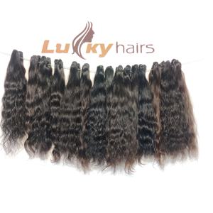 Cabello Humano Indio Virgen Crudo al Por Mayor a Precio Económico, Sin Procesar, Ondulado, con Cutícula Alineada, Doble Trama a Máquina, Negro - Product Image 1