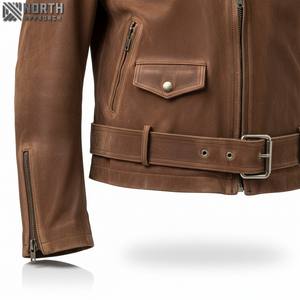 Blouson aviateur en cuir pour homme 100% cuir de vache naturel Veste en cuir véritable Unisexe Hiver Camouflage Moto & Biker Style - Product Image 5