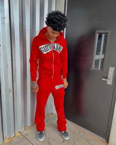 Tùy Chỉnh Cộng Với Kích Thước Của Nam Giới Zip-up Áo Thun Áo Và Chạy Bộ Baggy Mồ Hhôi Thiết Lập Hip Hop Phong Cách Bộ Đồ Thể Thao Sweatsuit - Product Image 3