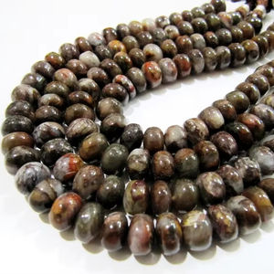 Cuentas de ágata de piedra lunar de Chocolate genuino/marrón gris Natural/suave Rondelle 8-12mm hebra 8 pulgadas de largo de alta calidad EMINENT - Product Image 1