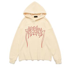 Nouveau Style surdimensionné goutte épaule à capuche 100% coton épais Streetwear recadrée à capuche personnalisé broderie Logo pour hommes hiver - Product Image 2