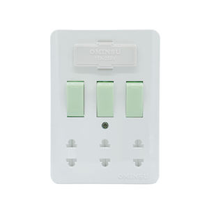 อุปกรณ์ไฟฟ้าบอร์ด GA03 Ominsu 3สวิทช์1ฟิวส์3ขาซ็อกเก็ตสองขา - Product Image 1