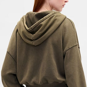 เสื้อฮู้ดสตรีแนวสตรีทแฟชั่น สำหรับผู้ซื้อจำนวนมาก แขนยาว บริการ OEM ออกแบบพร้อมกระเป๋าข้าง และดีไซน์ฮู้ดปรับได้ - Product Image 5