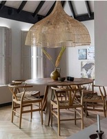 Vente en gros d'abat-jour en rotin naturel artisanal géant, lampe suspendue en bambou pour salon, jardin, décoration intérieure