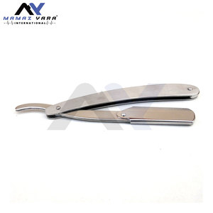 <b>Silver</b> Barber Straight Shaving Razors Swing Lock Professional Folding Straight Razor Grooming Fully Customized Barber Razors - Product Image 4