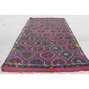 Tapis de 6,7 x 11 pieds, tapis turc vintage surdimensionné, tapis en laine rouge Kilim - Product Image 1