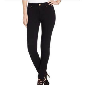 INC International Concepts Pantaloni casual da donna a vita alta traspiranti neri in tessuto Ponte, modello skinny, taglia 12 - Vestibilità Curvy - Product Image 1