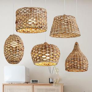 Luces de araña de jacinto de agua tejidas a mano para la decoración del hogar candelabros ecológicos precio más barato - Product Image 1