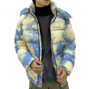 Chaqueta de Invierno para Hombre, Impermeable, de Cordura, con Diseño de Nubes, Acolchada, con Cierre de Cremallera, Diseño Artístico de Cielo - Product Image 4