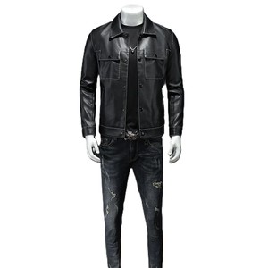 Chaquetas de cuero de suministro directo de fábrica para hombres, chaqueta de espuma de invierno, chaqueta de cuero para hombres, venta al por mayor, chaqueta de cuero personalizada al por mayor - Product Image 5