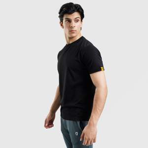 เสื้อยืดทรงสลิมฟิต RF Power Crew สีดำ ผลิตจากผ้าเจอร์ซีย์น้ำหนักเบา ดีไซน์ลายพิมพ์แบบอัดแน่น พร้อมลายสกรีน สำหรับออกกำลังกาย - Product Image 3