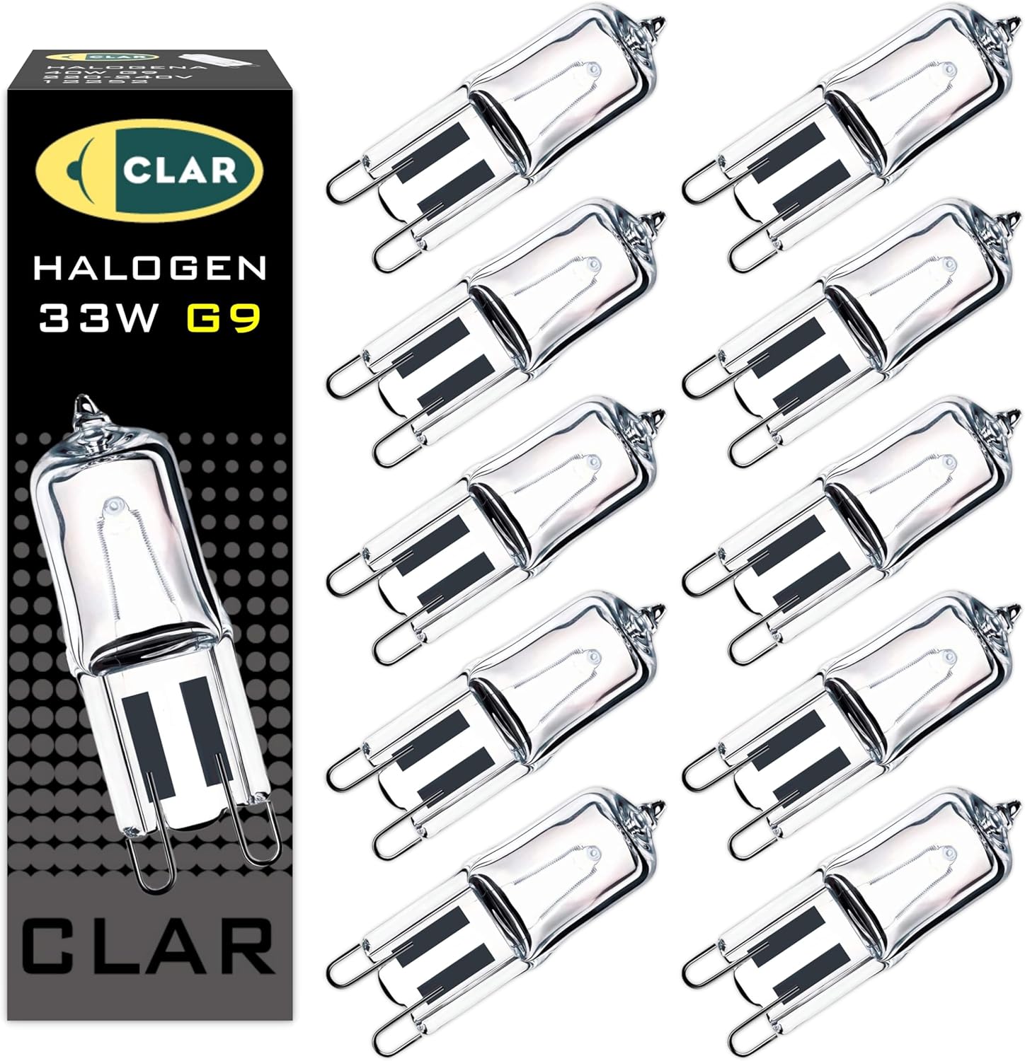 Галогенная лампа CLAR - G9 20W 33W 48W 220-240V, прозрачная высокоинтенсивная лампа для внутренних прожекторов и ламп