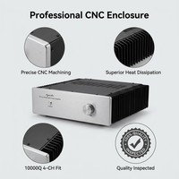 Boîtier d'amplificateur audio professionnel en aluminium CNC, haute précision 10000Q, châssis sonore HiFi Bluetooth 4 canaux pour l'audio domestique et automobile