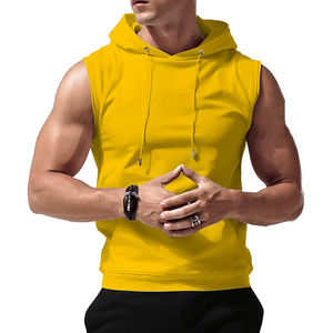 Débardeur à capuche sans manches pour homme, léger, tricoté, style décontracté pour l'entraînement estival, la musculation, l'entraînement et les sports de salle de sport - Product Image 5