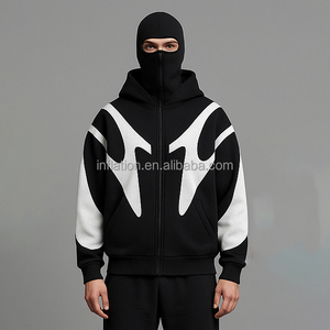 Sudadera con Capucha Doble QUICKSHOW OEM, Estilo Urbano, Máscara Ninja, Talla Grande, Gruesa, para Hombre - Product Image 3