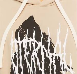 เสื้อมีฮู้ดผ้าฟลีซสำหรับผู้ชายผ้าคอตตอนสี100% ซีดจางเหมาะสำหรับ MS-HD-0008 - Product Image 4