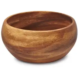 Top Grade 100% Wooden Dish Bowl Multifunctional Japanese Noodles Bowl for Kitchenware Accessories Decorative Table Centerpiece