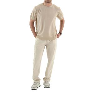 Camiseta de Punto Básica para Hombre, Corte Regular, Color Beige, Manga Corta, Estilo Minimalista, Informal Elegante, Esencial - Product Image 2
