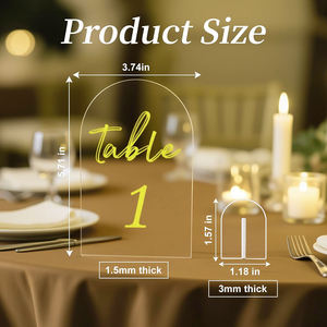 Señales de número de mesa de boda con arco acrílico 3D moderno de calidad superior, diseño Simple, respetuoso con el medio ambiente, letras elevadas duraderas, soporte resistente - Product Image 2