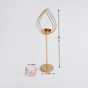 Vente chaude support de chandelier en verre innovant support métal plaqué or avec fer Art décoration de la maison bougie moule grand prix! - Product Image 2