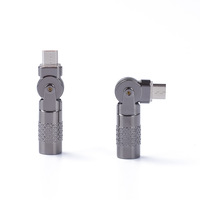 Micro vers Micro USB 180 °   Connecteur de charge rotatif Micro femelle vers Micro USB mâle Adaptateur de données rotatif Boîtier métallique Lumière LED