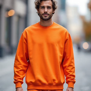 Tallas grandes Pullover Sudaderas Deportes Tela pesada 400 GSM Pullover Cuello redondo Sudaderas Hombres - Product Image 4