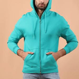 Derniers sweats à capuche zippés personnalisés de haute qualité pour la collection d'hiver pour hommes vêtements pour hommes à la mode de couleur unie - Product Image 3