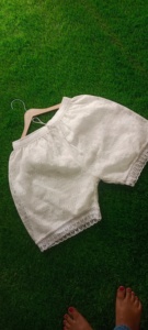 Viaan กางเกงขาสั้นผ้าฝ้ายแบบพอดีตัวสำหรับผู้หญิง, กางเกงขาสั้นเอวสูงแบบไม่สมมาตรมีเชือกผูกเอวระบายอากาศได้ดี - Product Image 4