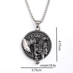 Colgante Vikingo de Cuervo de Doble Cara Vintage, Collar Unisex de Acero Inoxidable con Efecto de Cólicos, Colgantes de Piedra Chapados en Oro, Regalo - Product Image 5