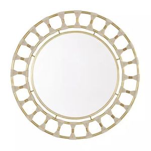 Espejo de pared de ratán girasol de lujo moderno, vidrio con marco redondo/ovalado con diseño de aluminio compacto clásico para uso doméstico - Product Image 6