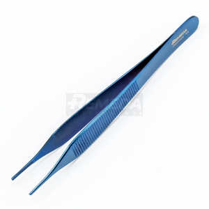 Pinzas para pulgar de vendaje REMEDA Adson, pinzas con puntas dentadas recubiertas de azul de titanio, base de instrumento Manual, instrumentos quirúrgicos - Product Image 1