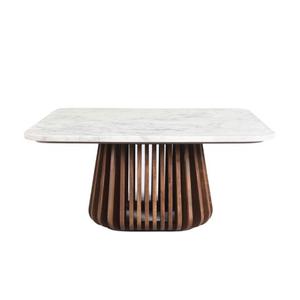 Kendall Genuine <strong>Marble</strong> Square <strong>Top</strong> Coffee <strong>Table</strong> Home Living Room Furniture White <strong>Marble</strong> Solid Wood Best Collection - Product Image 1