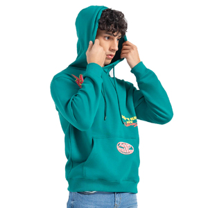 เสื้อฮู้ดแบบสวมหัวสำหรับผู้ชายเสื้อมีกระเป๋าด้านหน้าพิมพ์ลายปักสีสันสดใสสำหรับฤดูหนาว - Product Image 5